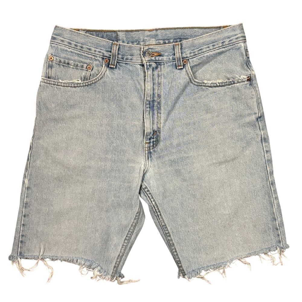 Levi's 505 Distressed Cutoff Light Wash Y2K Vintage Denim Jean Short Men Size 34